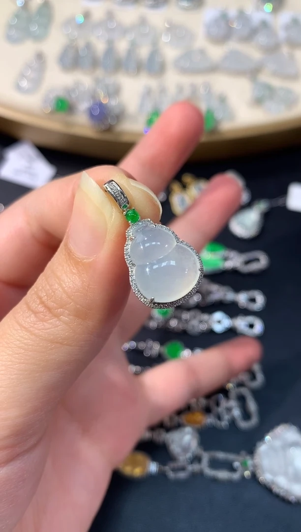 翡翠18K金镶嵌吊坠(不含链)A539|2980