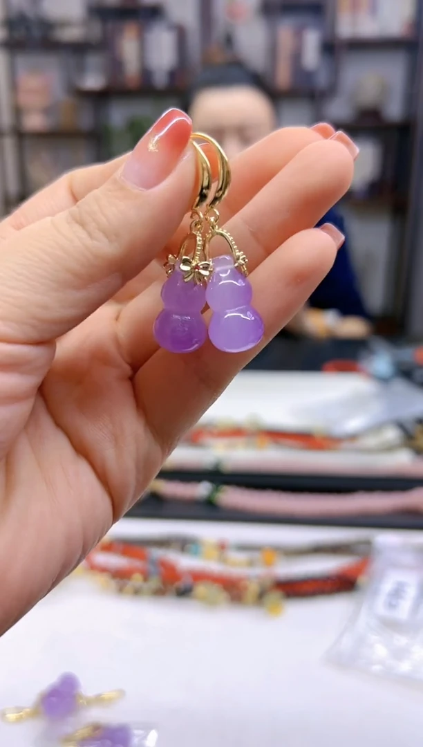 【闪购商品】翡翠耳饰14K金镶嵌耳勾E543