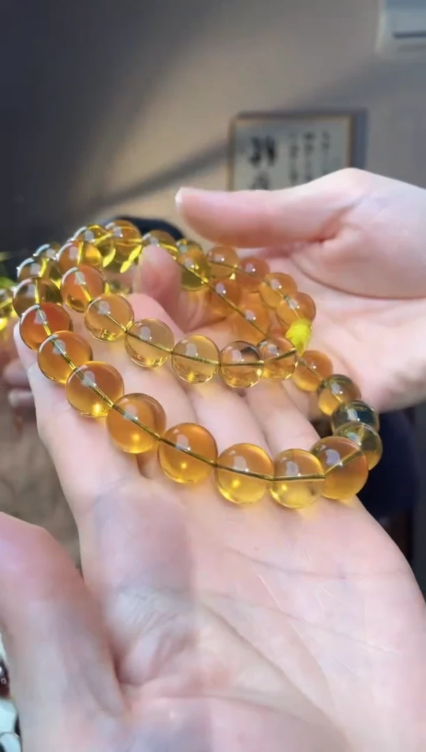 裸石琥珀未镶嵌15+13+ 蓝珀妈妈链设计款