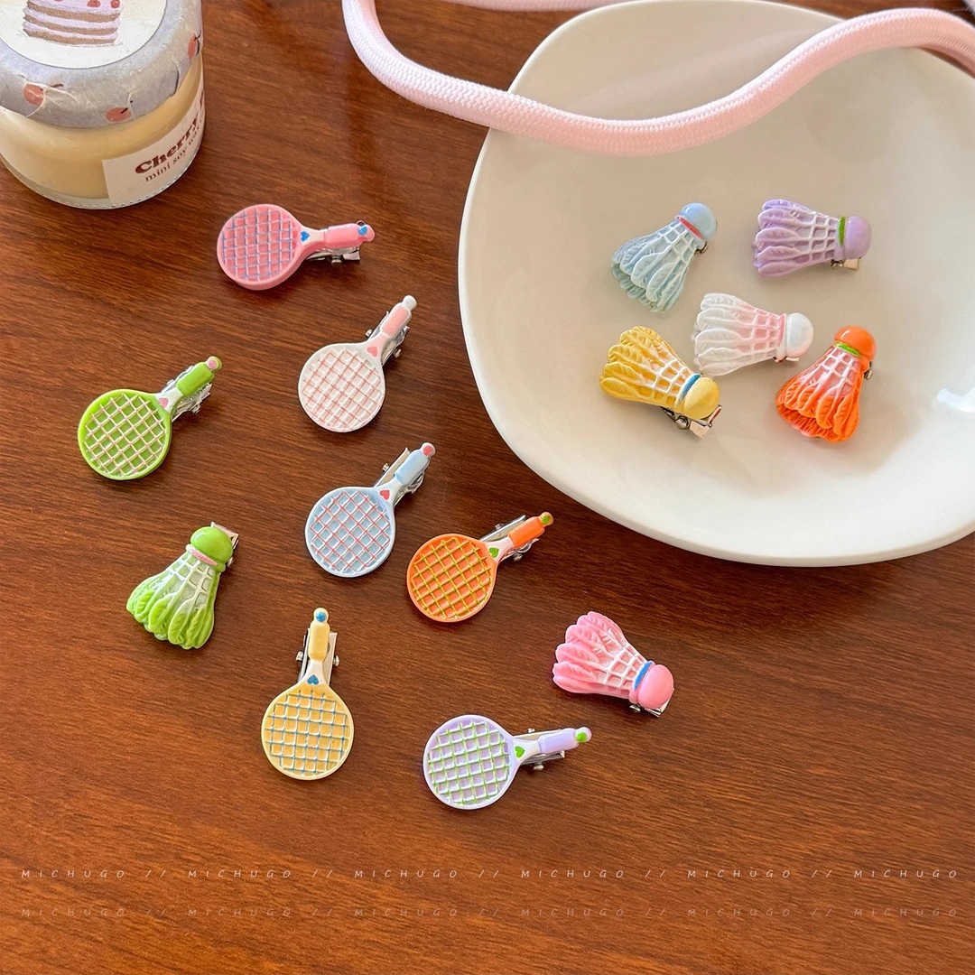 【1•6/1个】仿真羽毛球拍小发夹儿童卡子小巧精致可爱趣味搞怪糖果