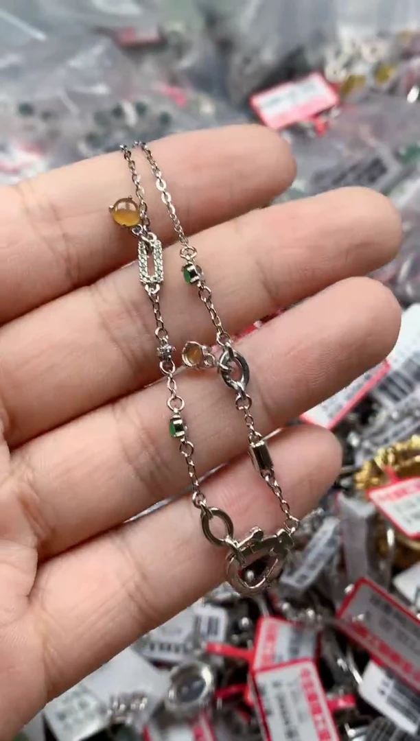 银S925镶嵌戒指翡翠天然A货缅甸翡翠