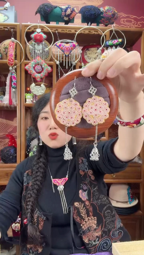 刺绣耳环22甜甜家