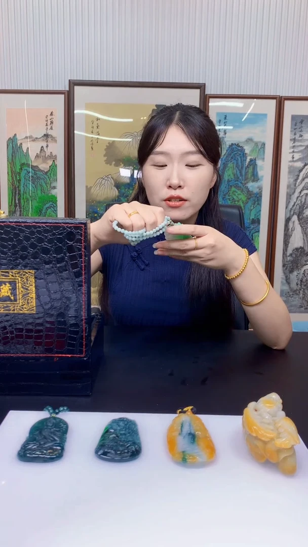 定制翡翠未镶嵌1036hm-毛货挂件（赠珠链）2