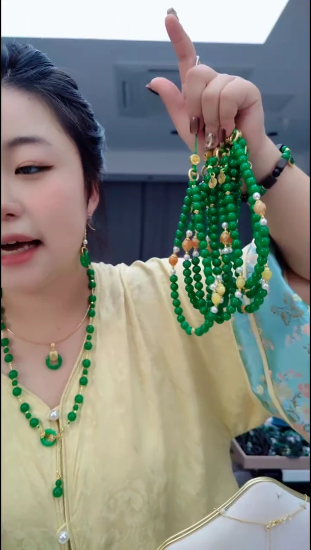 颈饰合金石英质玉1601绿手机链