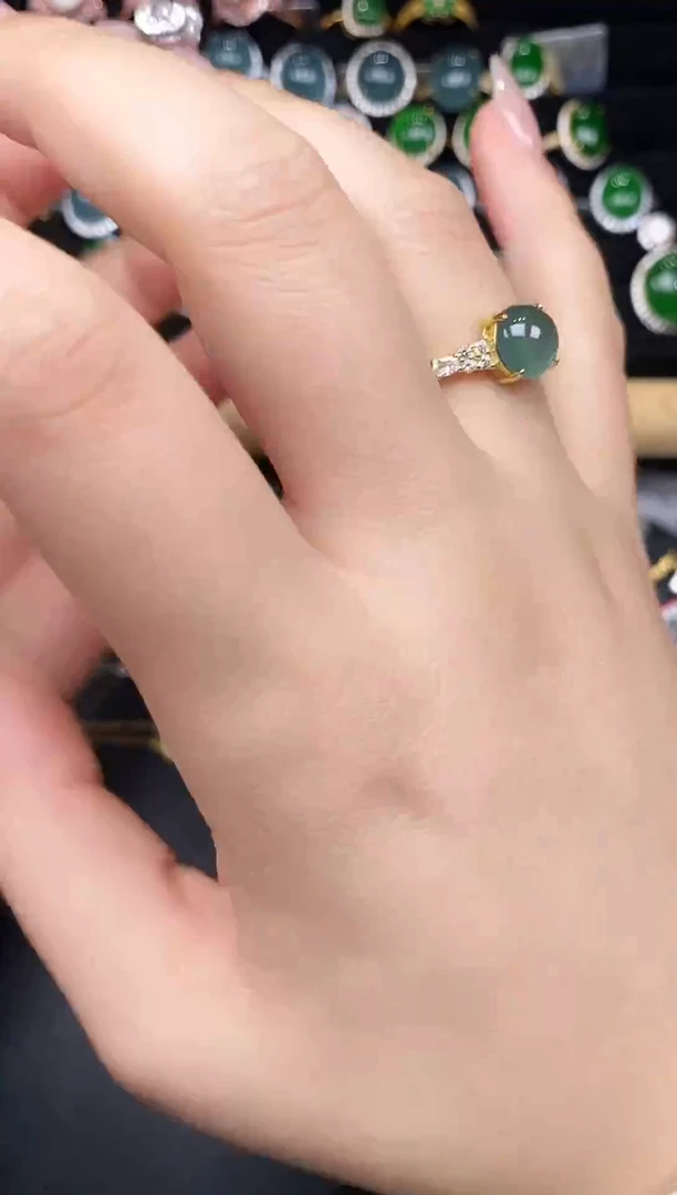 银S925镶嵌戒指翡翠237837