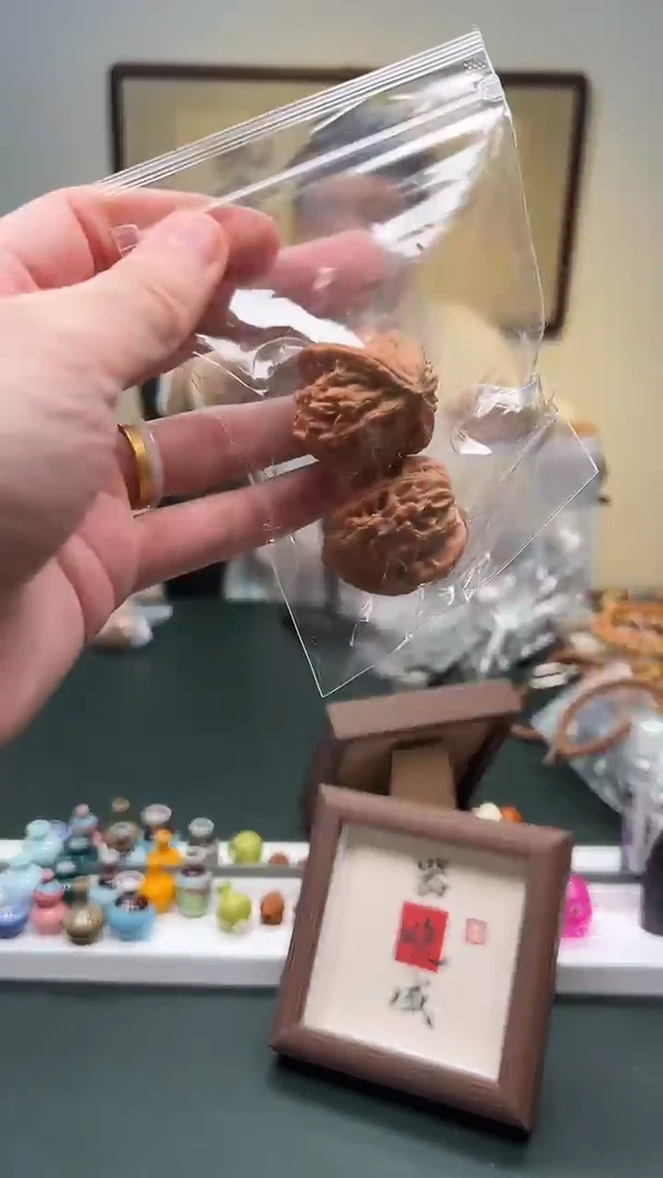 把件文玩核桃34mm+凤凰山 1对 31号