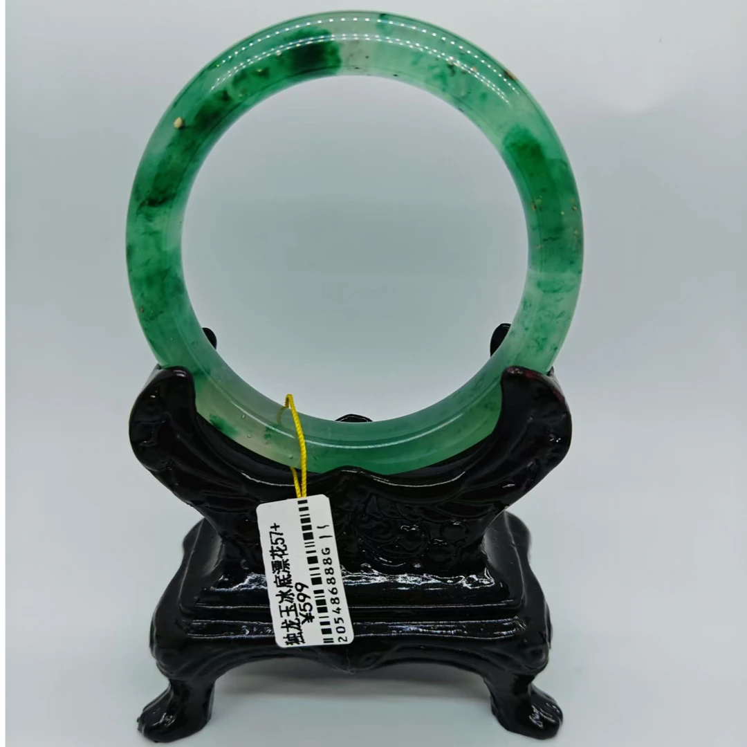 石英质玉手镯独龙玉冰阳绿11