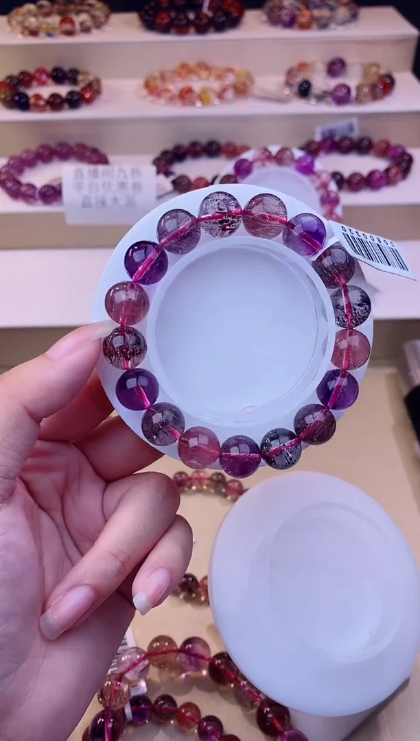 未镶嵌手链水晶黑加仑超七11m+