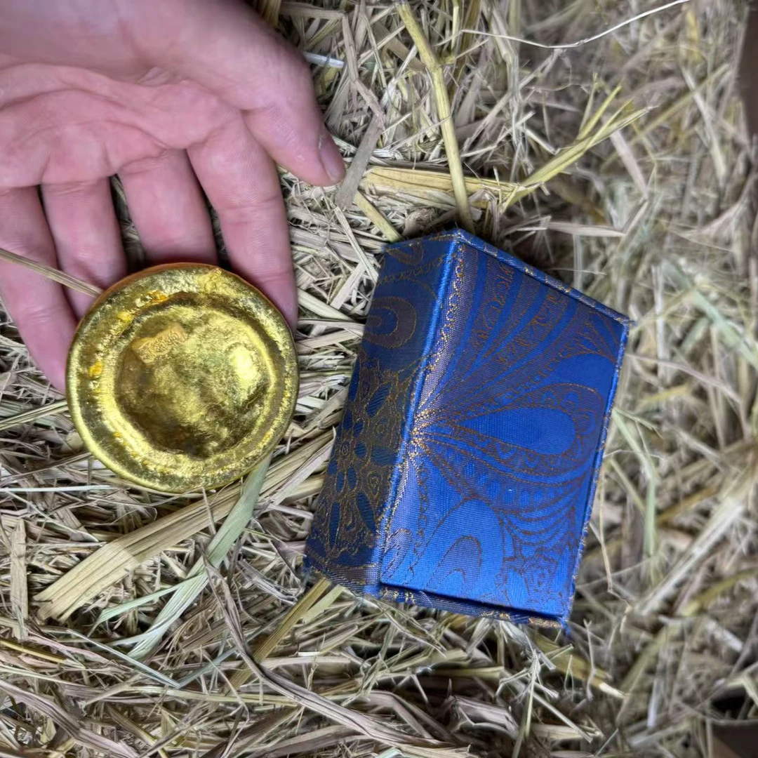 精品复古马蹄金饼家居摆件J
