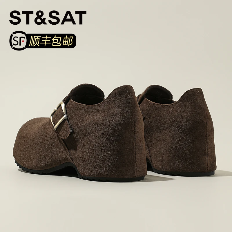 星期六6CM厚底复古勃肯鞋女2025新款秋季一脚蹬懒人鞋舒适休闲鞋