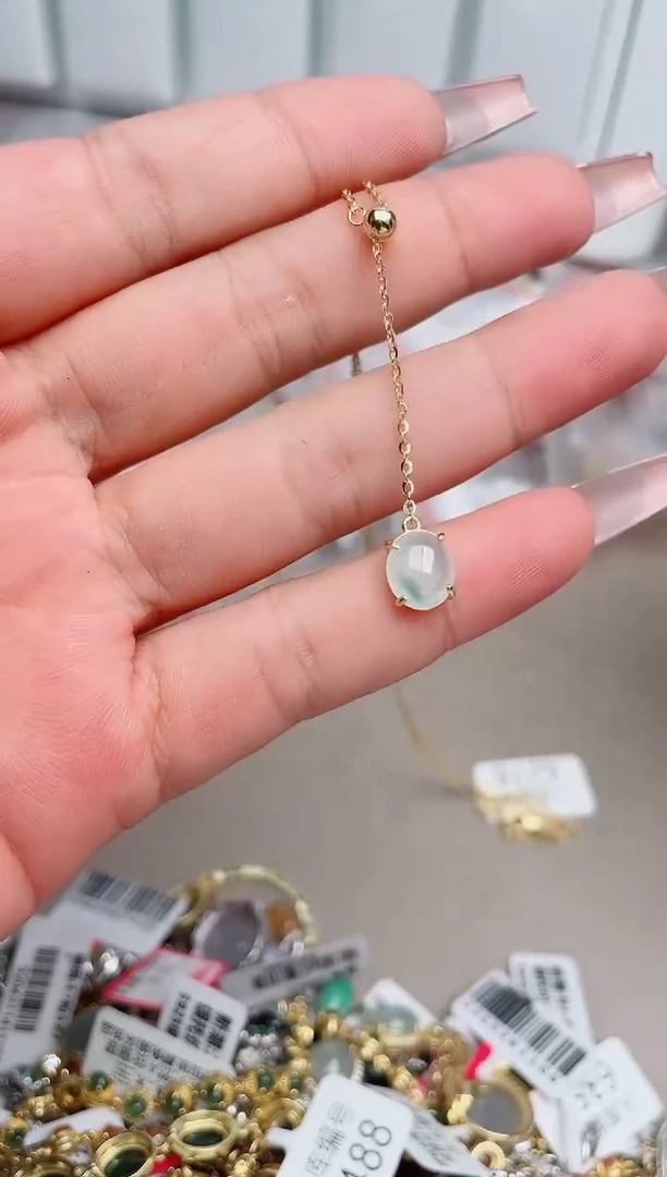 翡翠银S925镶嵌吊坠(不含链)、