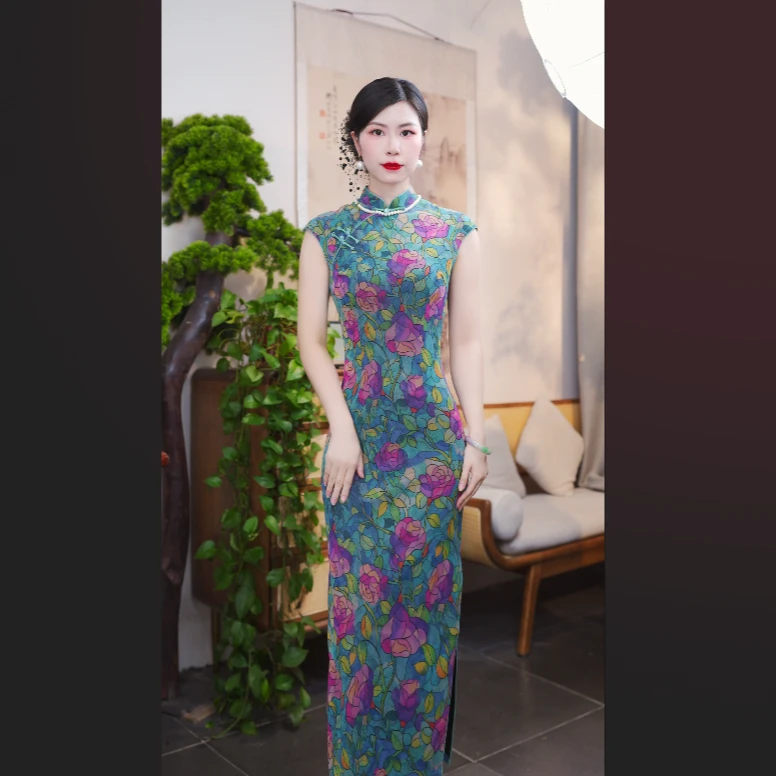 花仙子 2026新款改良旗袍气质日常优雅经典旗袍修身复古显瘦