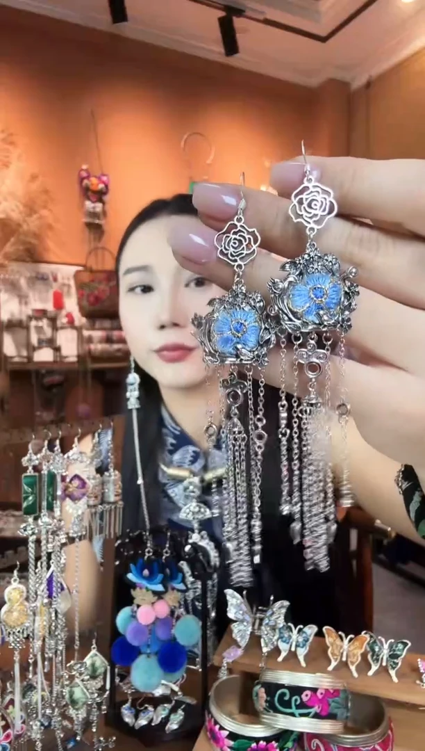 刺绣纯手工民族风耳环