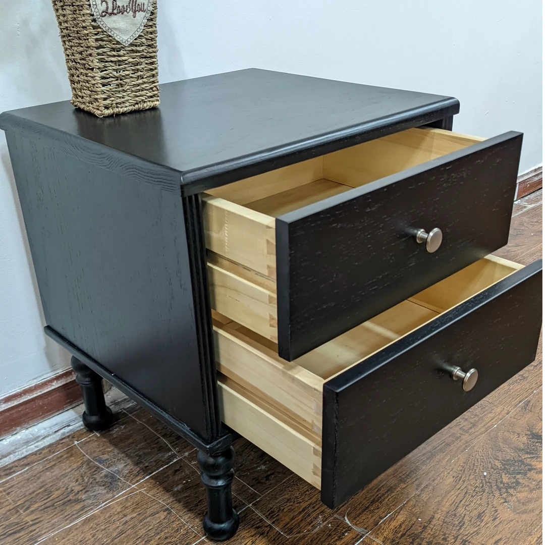 法式复古实木中古风家用床头柜卧室收纳柜储物柜抽屉式美式床头柜