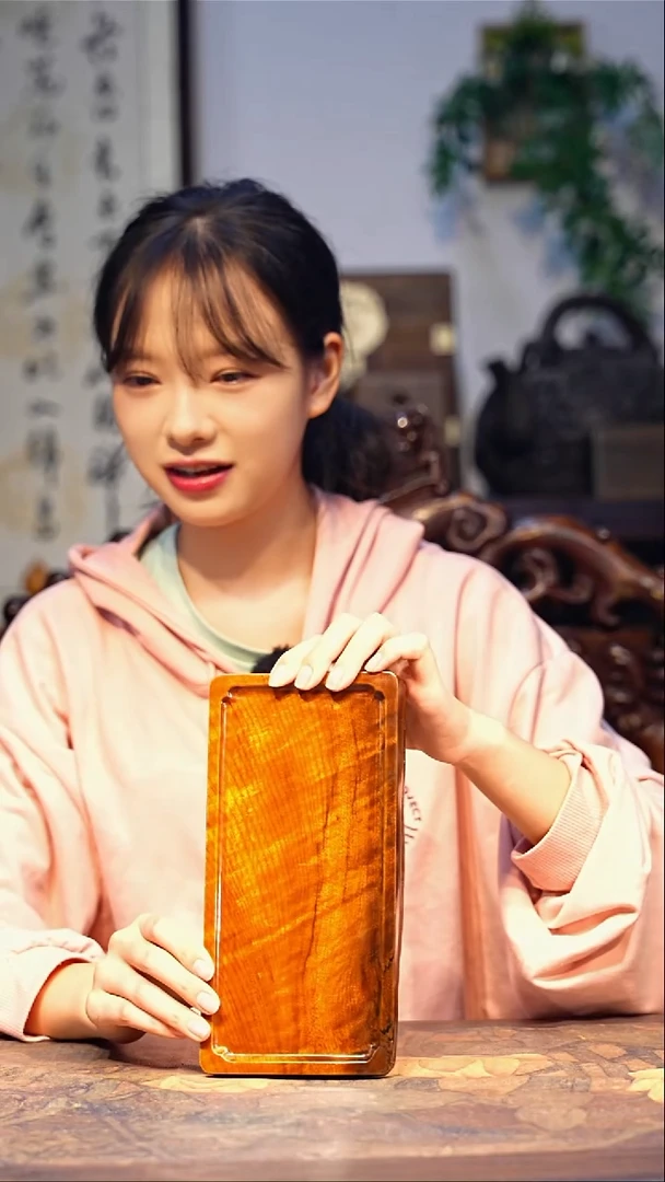 金丝楠【45】 精品满花 一木整雕 纯干金丝楠建盏茶盘 24*12