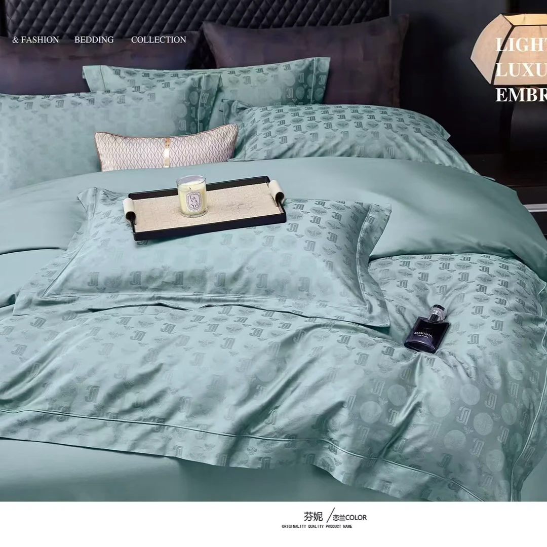 不老的爷爷新款TS高奢高支高密全棉提花款zb四件套奢香夫人