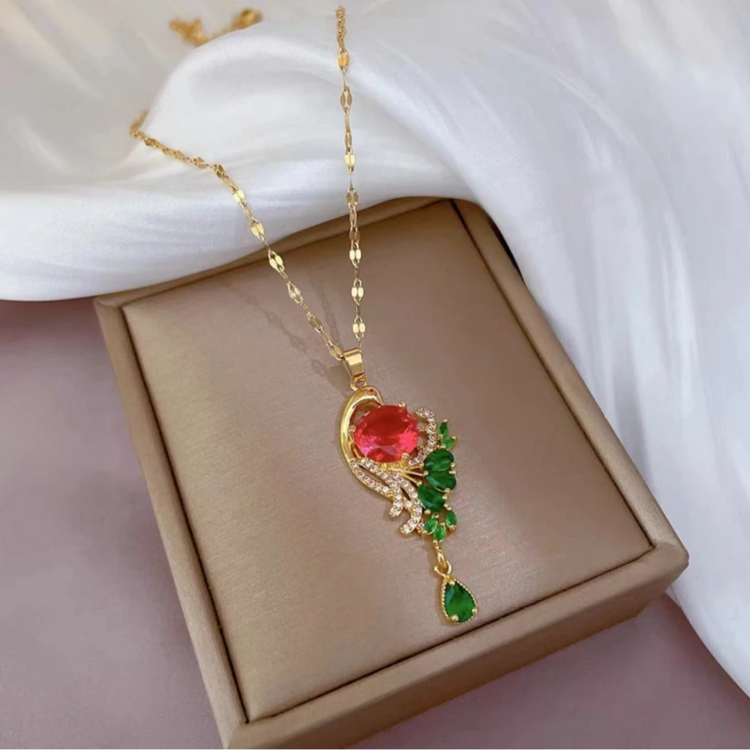 凌轩阁1 精美轻奢凤凰项链（G04）百搭男女项链带赠品手镯