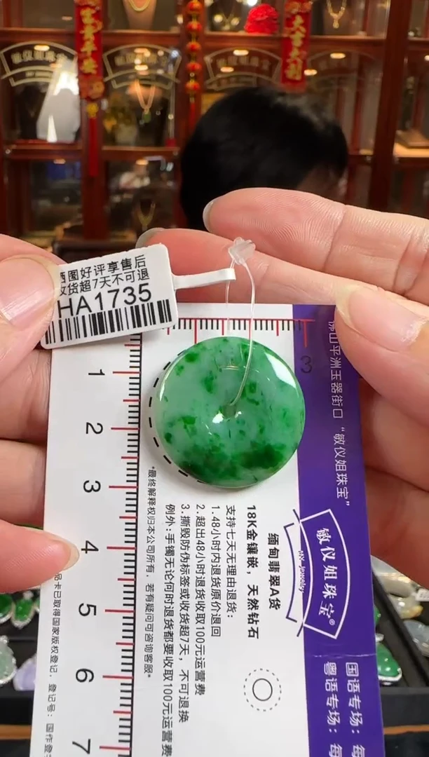 颈饰未镶嵌翡翠HA1735绿平安扣