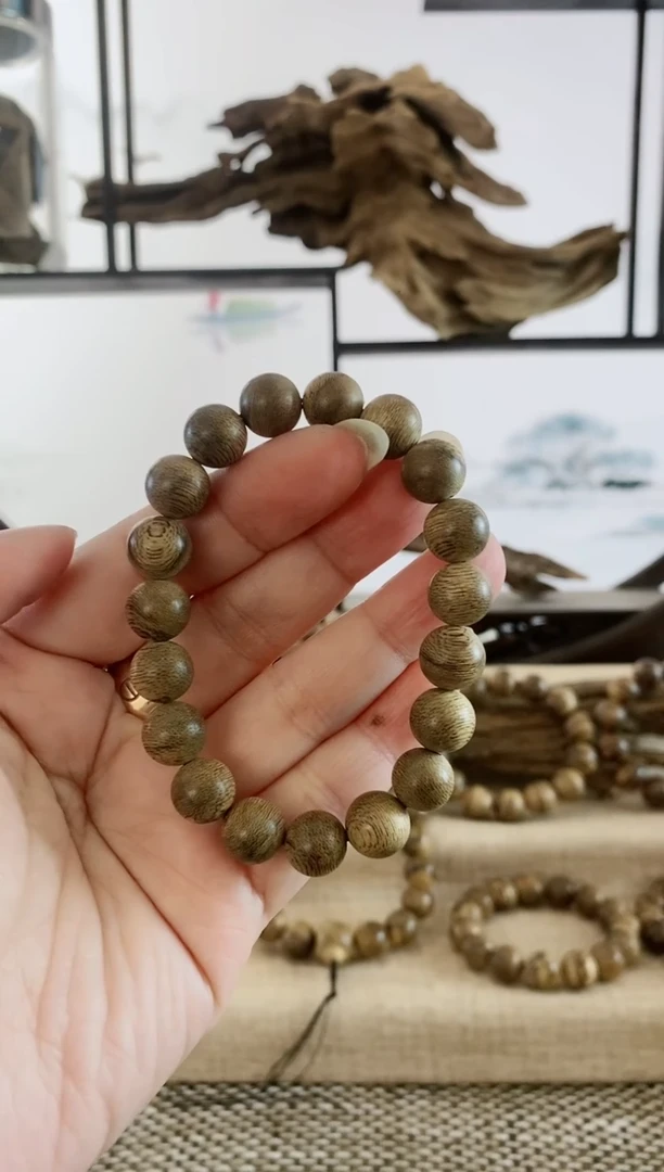 沉香手串文莱软丝百年老料10+MM单圈