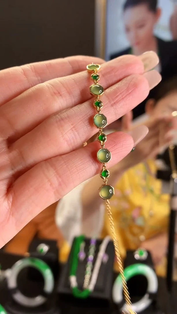 【闪购商品】翡翠手链银S925镶嵌手链