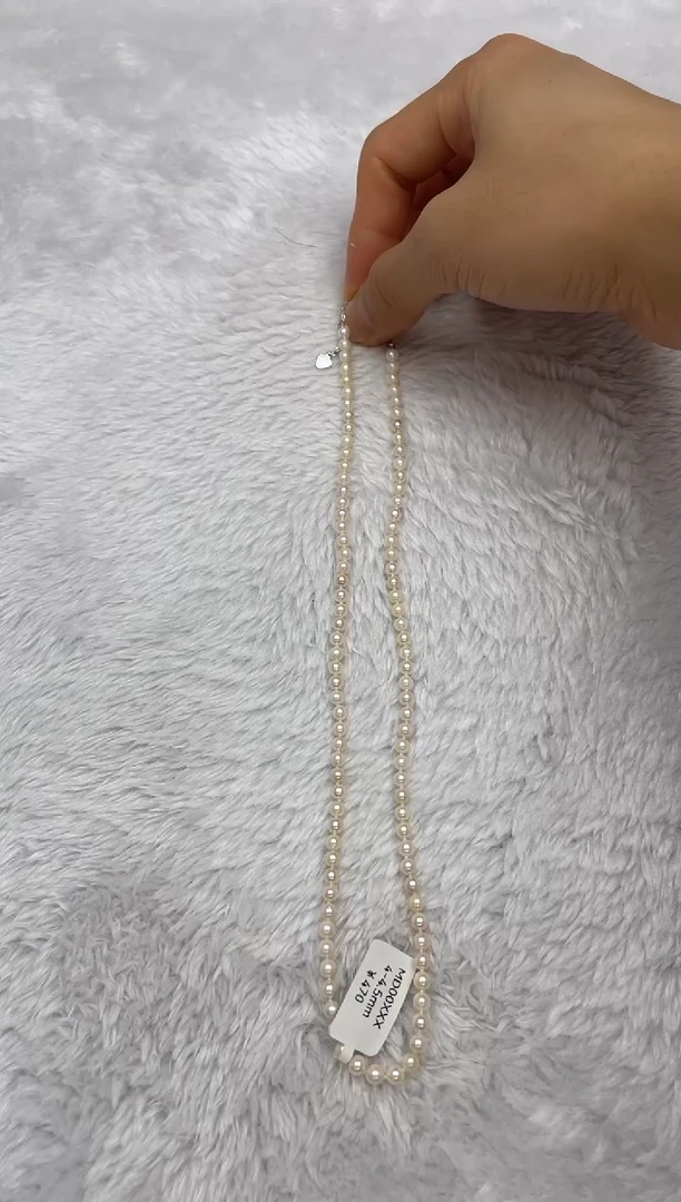 项链银S925镶嵌海水珍珠AK羽皇金4-4.5mm