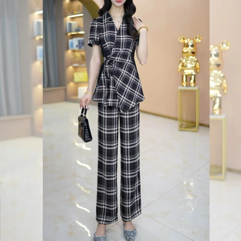 拉夏贝尔轻奢小众高级感女装职业套装2025夏季贵夫人时尚洋气两件