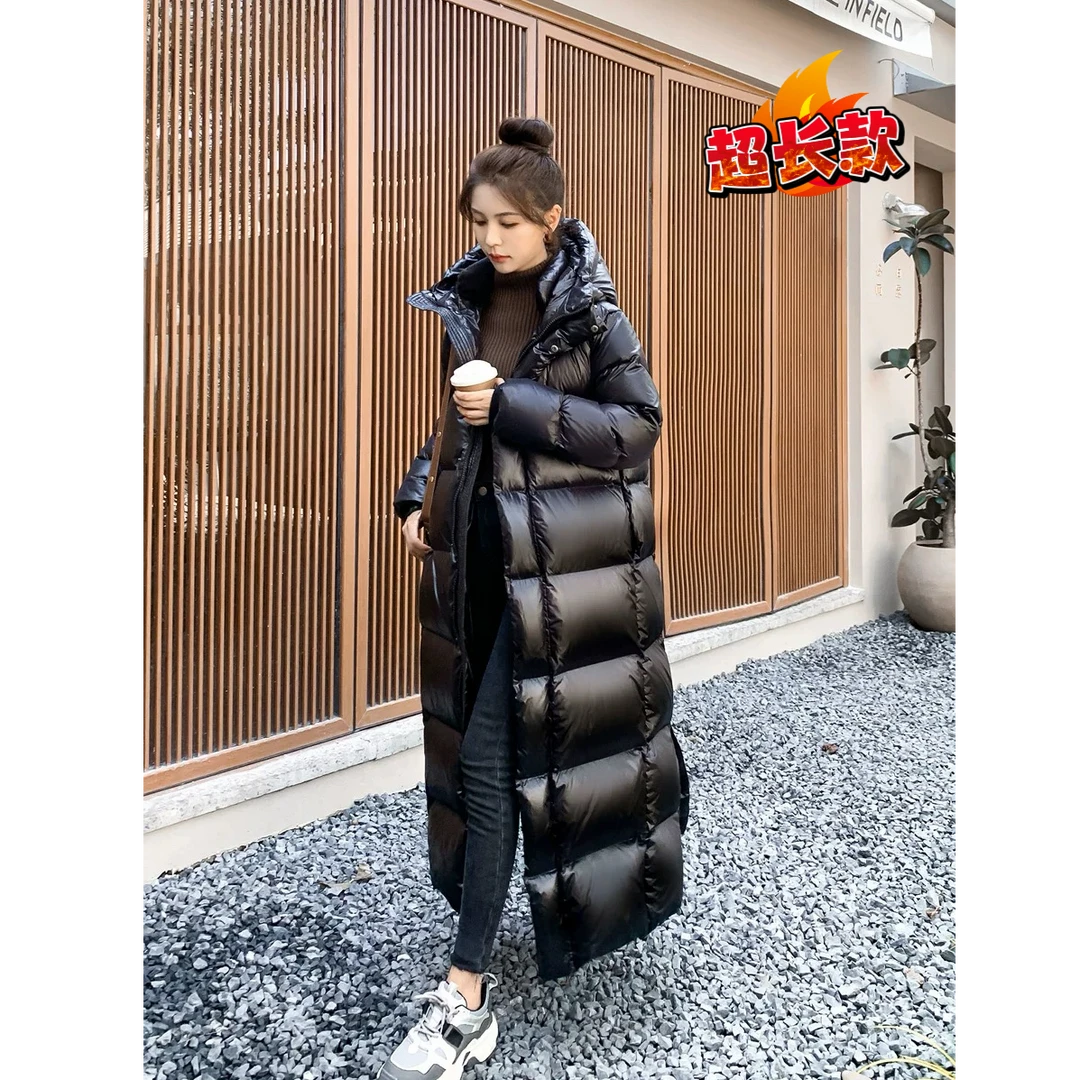 新90鹅绒羽绒服保暖显瘦洋气宽松长款加厚韩版过膝超长款8001系列
