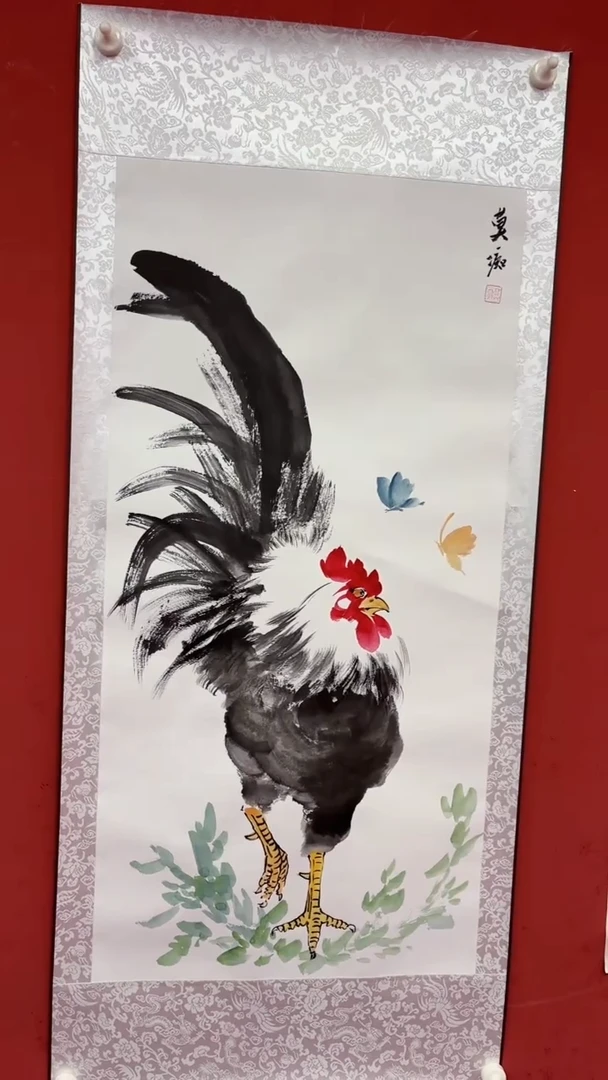 国画一只鸡