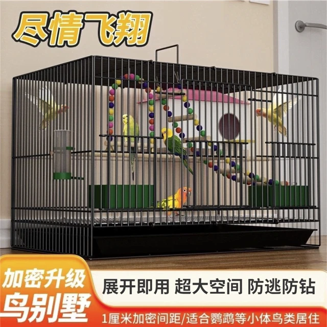 新款小鸟笼子大号折叠家用虎皮鹦鹉专用笼玄凤珍珠鸟豪华生态别墅