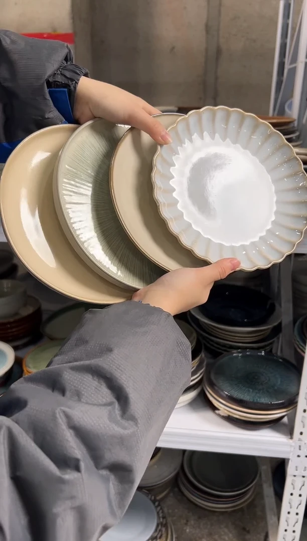 陶瓷外贸尾货瑕疵满20包邮X4 小盘8英寸