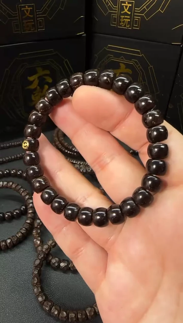手串椰蒂印尼原生态椰蒂9*7mm直切精工镶标手串
