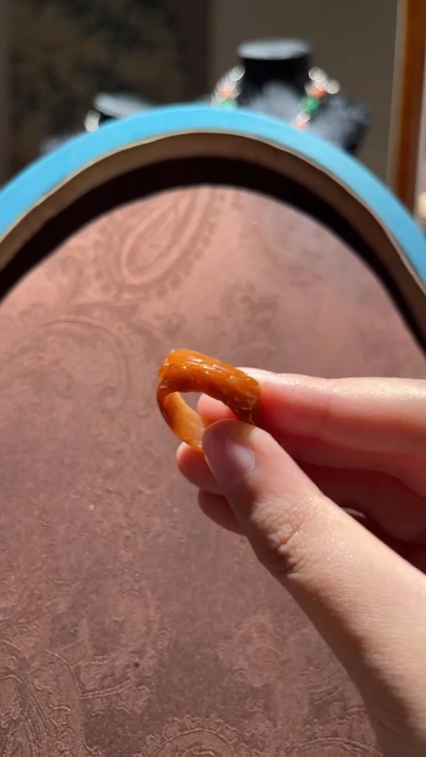 翡翠戒圈未镶嵌红翡绿翠