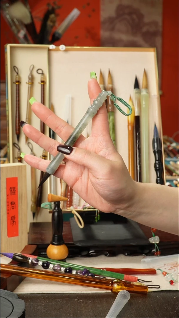 孤品高货毛笔链接 清水试笔 蘸墨不退