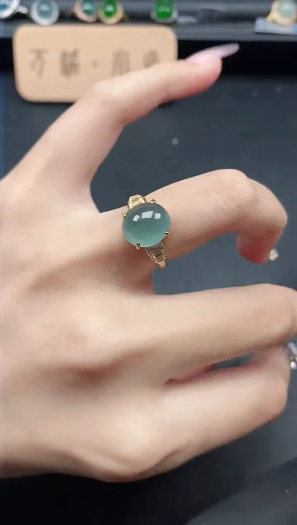 翡翠戒指银S925镶嵌51511