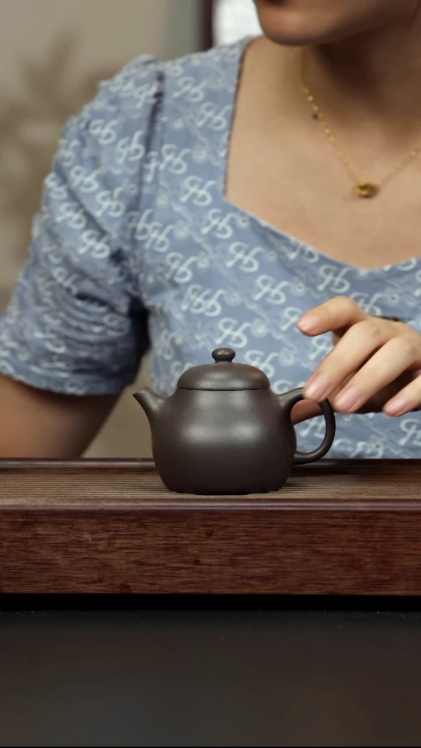 紫砂茶壶天青 文旦 孤品