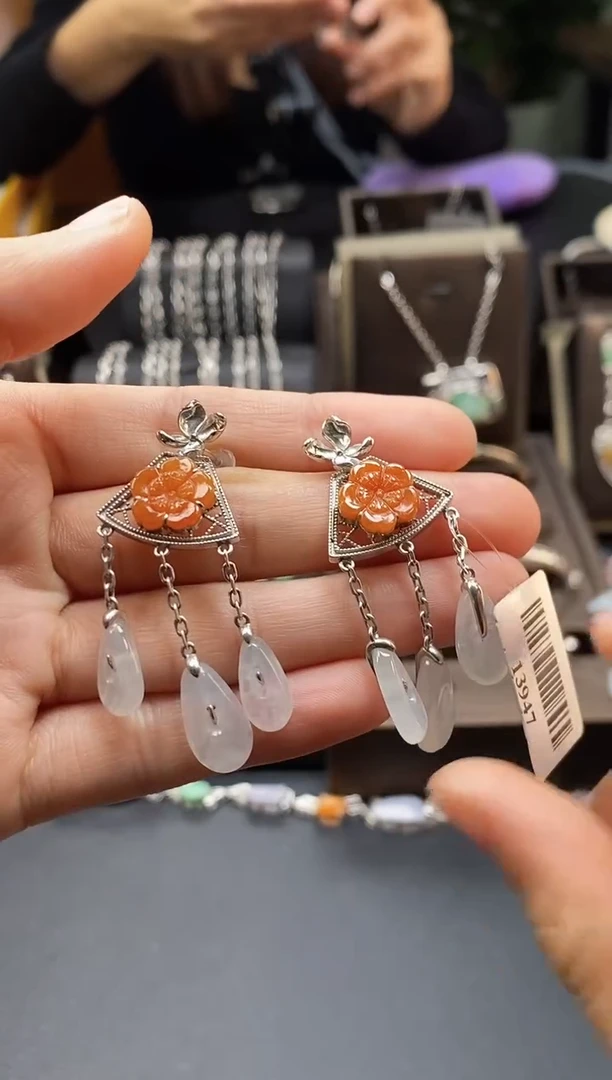 颈饰银S925镶嵌翡翠13947