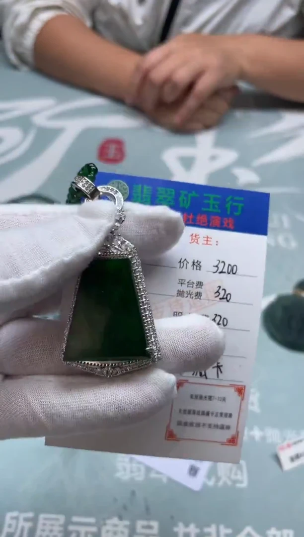 颈饰银S925镶嵌翡翠壮****料-净货