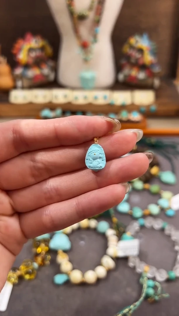 18K金镶嵌绿松石提溜绿松石提溜