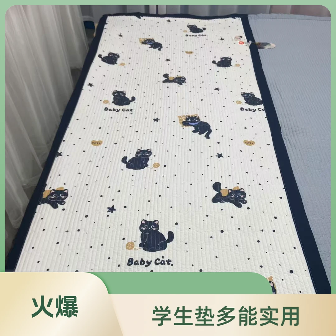 新品学生垫三层双面加厚斜纹可机洗不滑床柔软多功能单人四季通用