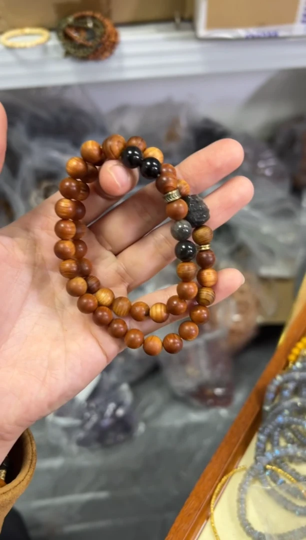 【闪购商品】柏木（崖柏）手串未镶嵌银耀醒狮老料崖柏款双圈[999]
