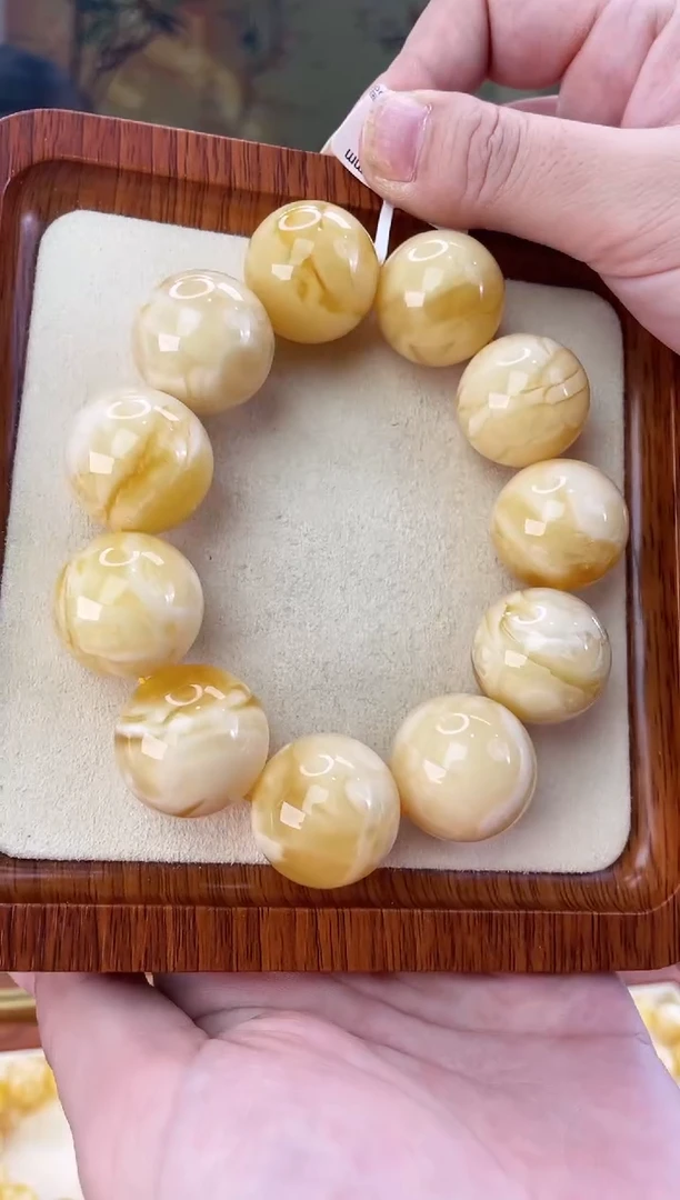 未镶嵌蜜蜡裸石手串