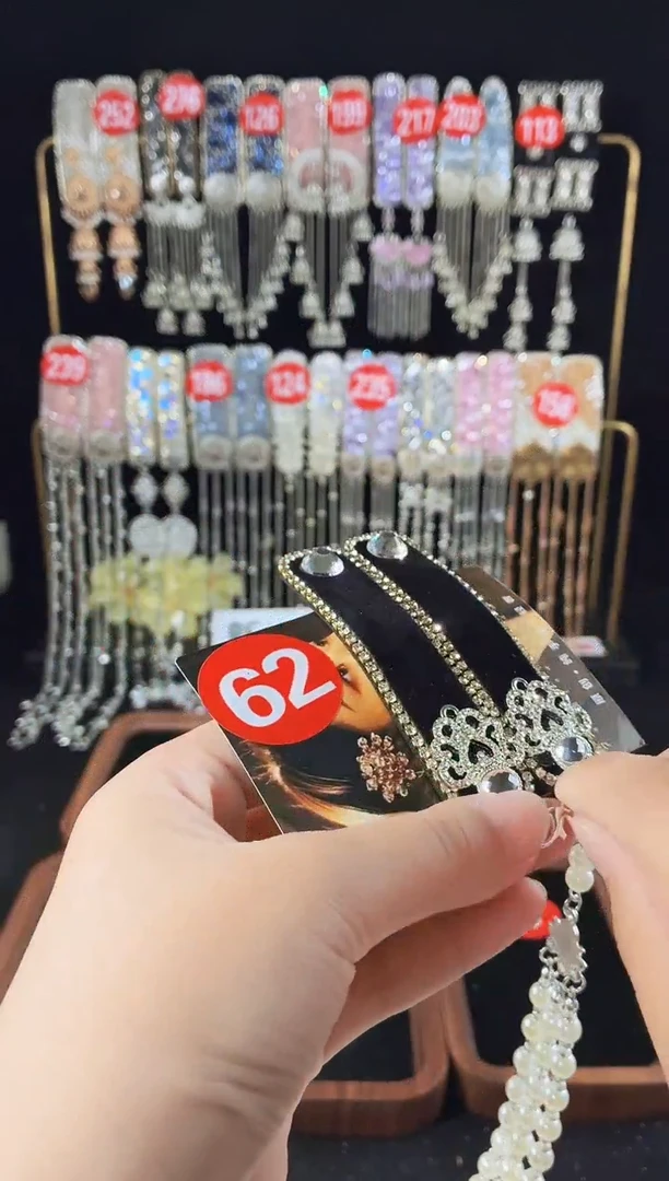 仿水晶铁合金62原创发夹一对倒夹