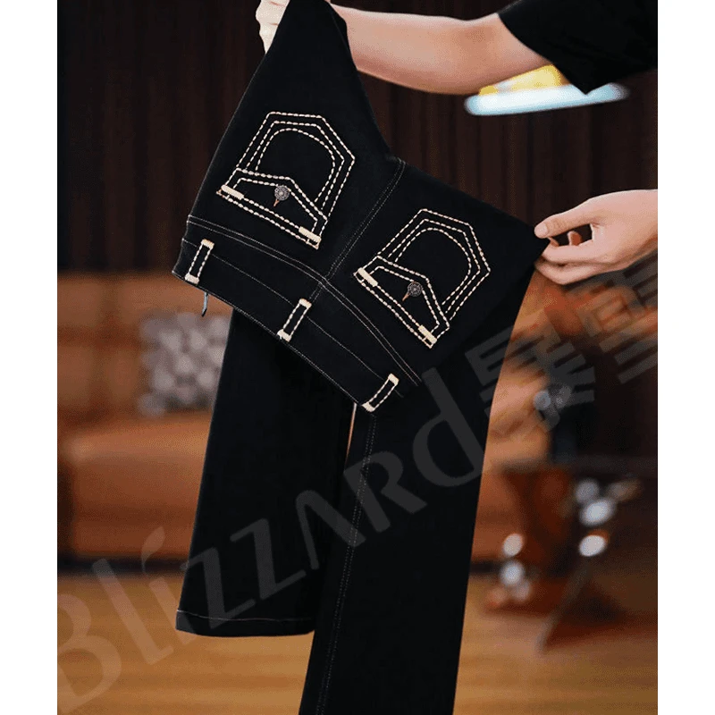 【锦绣琥珀】提臀收腹高腰微喇牛仔裤女2025秋季新款百搭显瘦喇叭裤