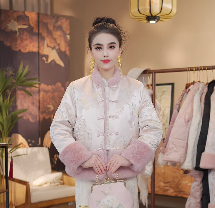 《 金玉棠-棉服》新中式提花复古国风高定双面穿棉服外套