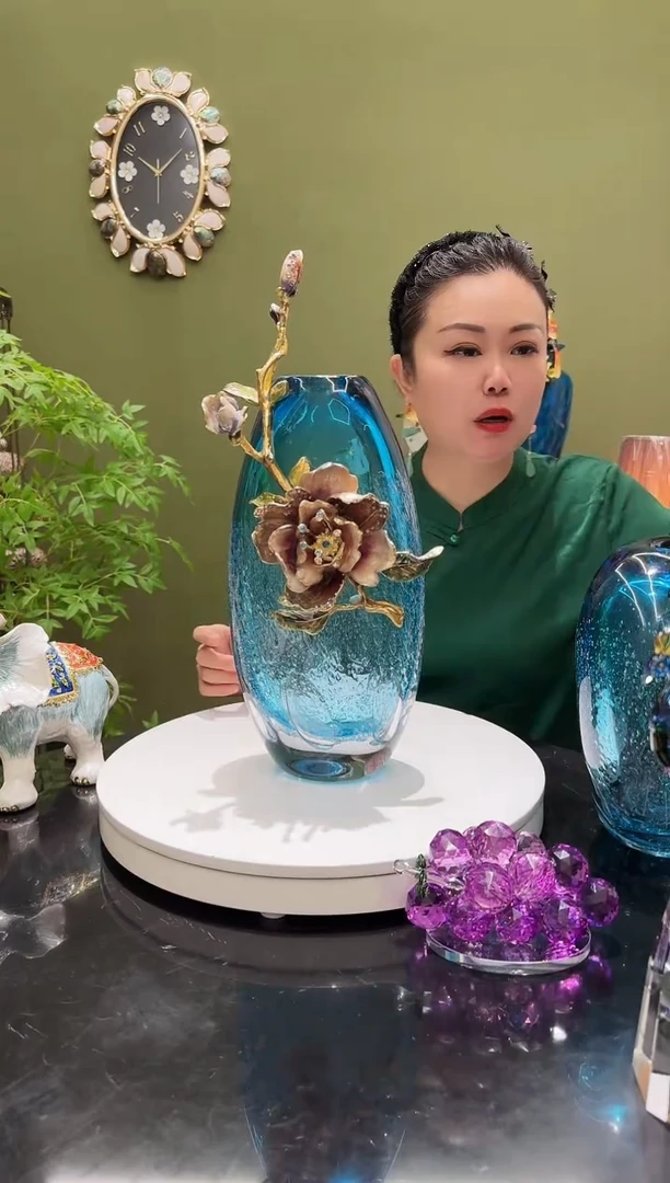 琉璃珐琅彩  花瓶  高