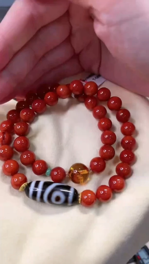 【闪购商品】南红玛瑙手链18K金镶嵌@@ZY31018023