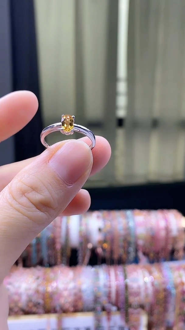 【闪购商品】碧玺戒指银S925镶嵌6666666666