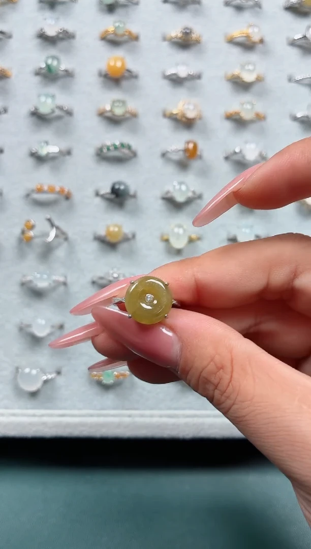 银S925镶嵌戒指翡翠.