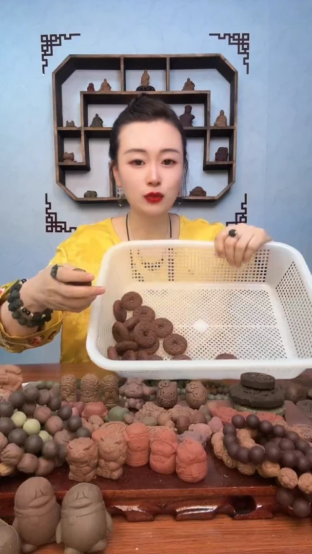 泥塑清心明目祥云锁2个