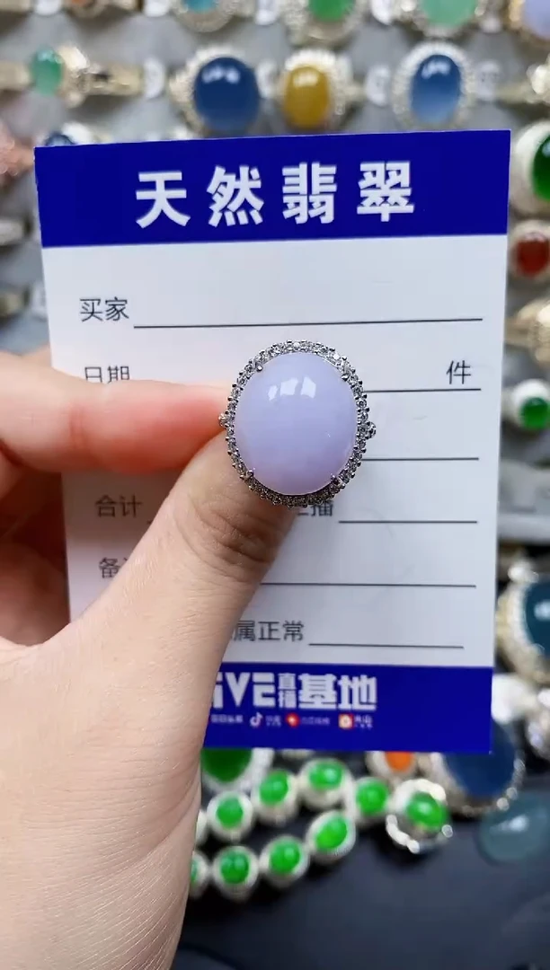 翡翠戒指银S925镶嵌313